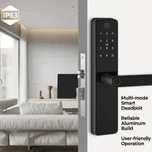 Reliable Smart Security Lock Aluminium Alloy HR Electronic Lock Tuya WiFi Fingerprint Password Card Key for Home Apartment