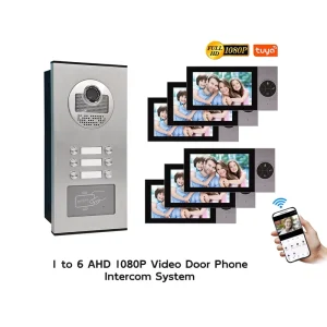 Reliable Wired Video Door Phone System for Home Security Supports 6 Units 1080P Night Vision Tuya App Compatible 7-inch Touch
