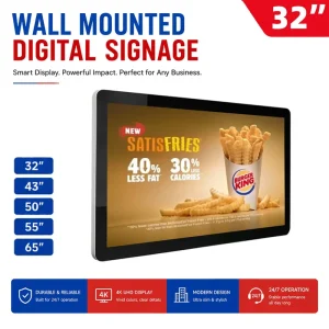 Remote CMS Advertising Display 43 Inch Slim Indoor LCD Flat Screen Wall Mount Digital Signage for Retail Store Shopping Malls