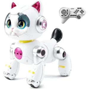 Remote Control Robot Cat Toy Interactive Pet Smart Robotic Cat Toy with Music Light Electronic Pet Toy