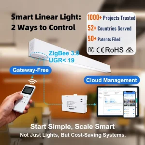 Remote Monitoring & Control Smart Led Lighting System With Linear Ceiling Surface Mounted for Led Office Linear Light