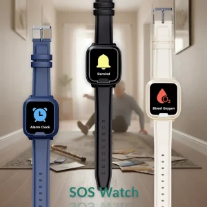 Remote Patients Monitoring EV06 Telecare GPS SOS Watch for Elderly 4G LTE Fall Alarm with Pill Reminder SPO2 HR