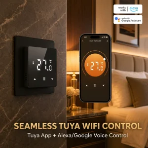 Removable Face Frame Thermostat Smart Touch Screen Underfloor Heating System with WIFI Tuya Thermostat Programmable