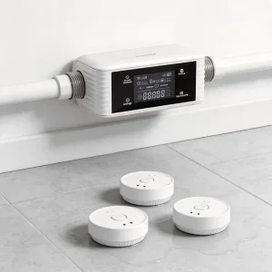 Residential Safety Device 3PCS Leak Sensors WiFi App Pressure Tracking Ultrasonic Water Control Auto Shutoff Valve