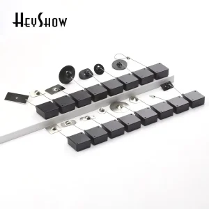 Retractable ABS Anti theft Pull Box Display Security Tether Sound Alarm Motion Sensor Universal Recoiler Square White