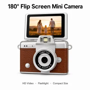 Retro Mini Flip Camera Little Keychain Digital Camera LK 027 With Flashlight