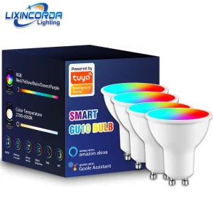 Smart Life App-Controlled RGB Cool/Warm White WiFi LED Bulb GU10 5W FCC-Certified Remote Control