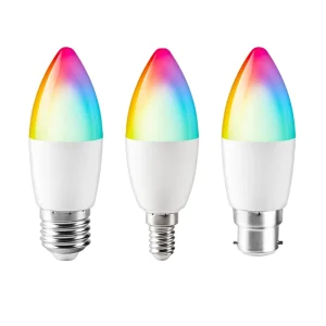 Tuya RGB LED Smart Bulb C37 E27 B22 E14 Dimmable Wi-Fi Magic Light AC85V-265V Compatible with Alexa and Google Home