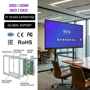Riotouch 65 75 86 Inch 4K Interactive Flat Panel Android 14 Smart Board for Classroom Meeting