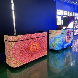 Round Semi Circle Facade P1.8 P2.5 Foldable Screen Promoter 4K Resolution Indoor DJ Booth Table LED Display Screen