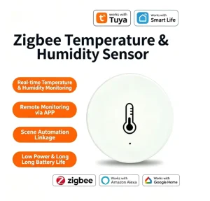 Round Zigbee Temperature Humidity Sensor Detector Tuya Smart Indoor Thermometer Smart Home Device