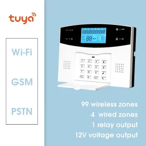 Rubber Keypad Button Alarma WiFi GSM PSTN Alarm Control Panel LCD Display Alarm System with Sensors