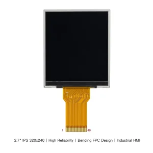 Rugged 2.7″ IPS TFT LCD 320×240 High Reliability SPI+RGB Screen Bending FPC Industrial HMI Automation Controller LED Backlight