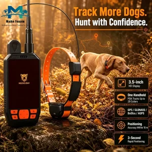 Rugged 4G LTE + VHF Dual Mode GPS Dog Tracker IP68 Waterproof 48 Hour Battery 3.5″ LCD Display Real Time Tracking Multi Dog OEM