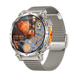 Rugged GPS AMOLED Smart Watch Men Waterproof 3ATM IP68 Outdoor Sport Android IOS Heart Rate Magnetic