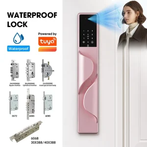 S-Curve Aesthetic Design Smart Lock IP66 Waterproof Face Recognition Video Intercom 50-100mm Door Thickness