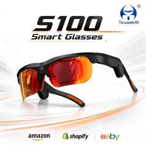 S100 Smart Camera Glasses 32GB Storage Wireless Transfer Dual Speakers Triple Microphone for Vlogging Outdoor Travel
