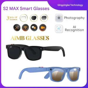 S2 Max Smart Glasses AI Real Time Translation Video Recording Image Stabilization Audio Recording