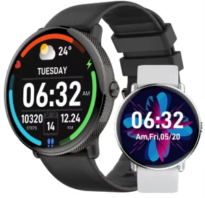 S61 Unisex Smartwatch for Voice Call IP68 Waterproof Heart Rate Monitor Sports Watch Compass Silica Gel AMOLED Display