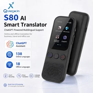 S80 AI Smart Translator Device with 138-Language Translation Offline Online WiFi for Business Travel Office Use
