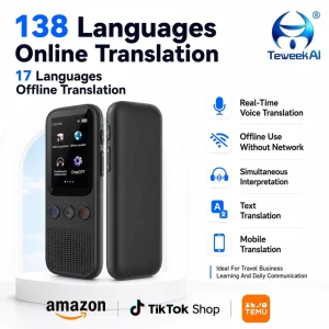 S80 Mini Language Translator Device 138 Online Offline Language Packs Voice Text Mobile Simultaneous Recording Translation Tool