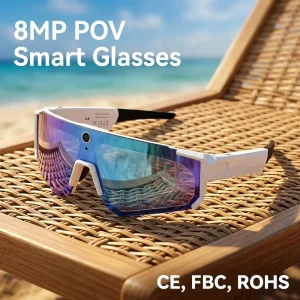 SANVNET SNT SOLIS Outdoor Video Smart Sunglasses with 8MP Camera Polarized Lenses Road Cycling AI Smart Glasses for Men