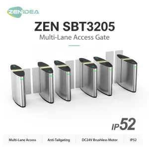 SBT3205 Multi-Lane Speed Gate Turnstile 304 Stainless Steel DC24V Brushless Anti-Tailgating IP52 QR/IC/RFID Access Control