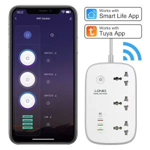 SCW3451 UK/US/EU Plug Universal Surge Protector Power Strip App Control WIFI Power Strip Extension Socket