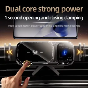 SD01 Dual-Coil Multifunctional Universal Foldable Screen Stand Electric Vehicle Wireless Charger, 15W, Compatible with Samsung Galaxy Z Fold 7