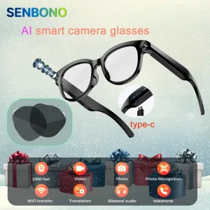 SENBONO M89 Smart Translation Glasses AI Voice Video Recording Music Playback Wireless Headphones Sports AI Translator Glasses