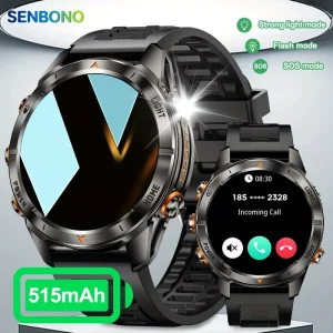 SENBONO New KT80 Men Smart Watch 1.46” HD Large Screen 515mAh Large Battery Long Standby Dial Answer Call Sport SmartWatch Men