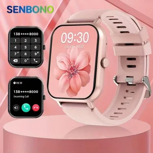 SENBONO ZL54CJ Smartwatch Multi function Women BT Call Fitness Tracker Waterproof Square Smart Watch Man for IOS Android