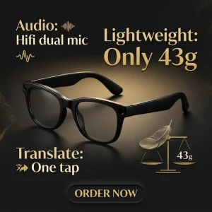 SENDER Customized Logo AI Smart Glasses T100 800W HD Camera 1080P Video Chatgpt AI Assistant Translation Speaker Music Playback