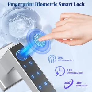 SF043 Tuya Smart Door Lock Fingerprint Password App Key Unlock 60 70mm Adjustable Single Latch Knob Lock