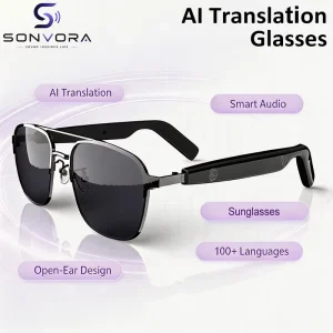 SG 11 Pro AI Translator Glasses Smart Sunglasses Real Time Translation & Music Earphones (Fashionable)