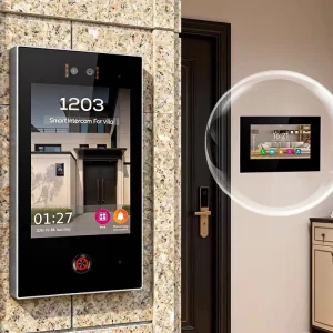 SIP Video Intercom System with 8″ Screen Smart Indoor Monitor Dual-Lens Door Station Access Control & Facial Recognition