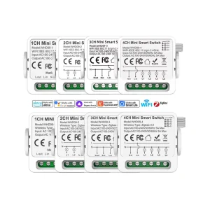 SIXWGH 1 2 3 4 Gang Tuya Wifi Zigbee Smart Light Wireless Remote Control Breaker Switch Module Relay Home Automotion Alexa Voice