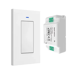 SIXWGH RF433 Wireless Light Switch No Wiring 10A 240V Wall-Mounted 3M Adhesive Remote Control 30M Range CE FCC Smart Home