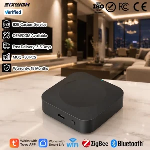 SIXWGH Smart Home Gateway Tuya Zigbee & BLE & Wifi Gateway APP Control Compatible with Alexa Google Assistant