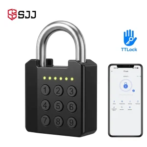 SJJ Smart for Zinc Alloy Padlock IP67 Electronic Combination Lock TTLock App Passcode Backup Key Gate Locker Cabinet