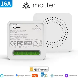 SLS Matter 16A Smart Switch Module 1 Gang with HomeKit Alexa Google Voice Control App Control and Wi-Fi for Home Automation
