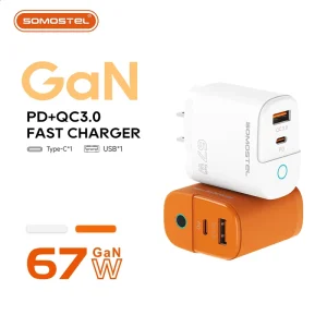 SMS Q139 PD 67W US EU Plug for Travel Fast Charging Wall Charger With TYPE C USB Data Cable Cargadores Para Celulares