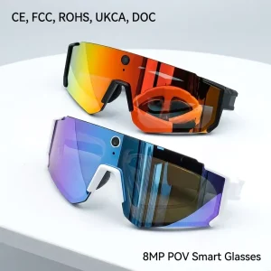SNT SOLIS Sports Cycling Glasses with Camera 8MP UV Protection Smart Video Sunglasses AI Smart Glasses for Men