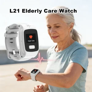 SOS Heart Rate Tracking Alarm for Senior With 2 way Calling Portable Healthcare Monitoring Watch