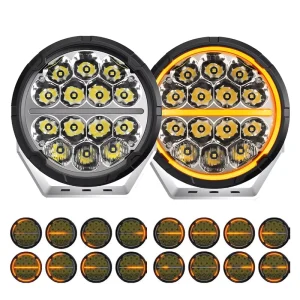 SR7 Spot Off Road Led Light 12V 24V Dynamic Start-up White DRL Amber 4X4 Spotlights Bakkie LED 7 Inch Spotlight for Toyota Hilux