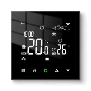 SS210F Commercial HVAC Digital 2 Pipe 4 Pipe Fan Coil Thermostat EC Fan HVAC Room Temperature Controller OEM