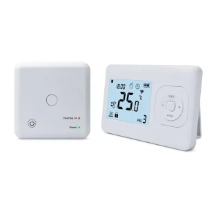 SS302RF Modern Big Screen Wireless RF Thermostat with Weekly Programmable for Gas Boiler Heating Control for Kitchen & Hotel
