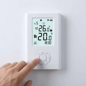 SS334 Modern Wired Battery Powered Programmable Gas Boiler Thermostat with 0.5A Dry Contact for Kitchen & Hotel Use
