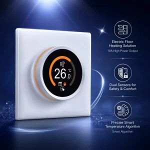 SS610H Smart WiFi Touch Screen Floor Heating Thermostat for Electric Underfloor Water Boiler Hotel Use Flexible App Control