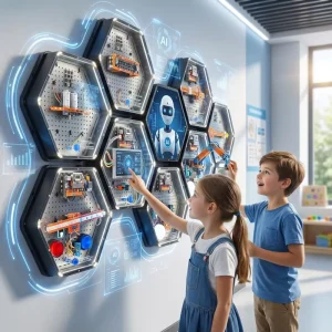 STEM Music Display RGB LED Hexagonal Modular Unit AI Interactive Demonstration Solution for School Science Festival